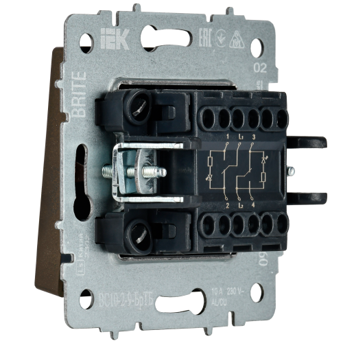 BRITE Выключ. 2-кл. с инд. отел. 10А ВС10-2-9-БрТБ бр. IEK | код BR-V20-2-10-K45 | IEK фото 7