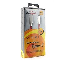 Кабель USB 2.0 Cablexpert CC-G-USBC01R-3M, AM/Type-C, серия Gold, длина 3м, красный, блистер | код CC-G-USBC01R-3M | Cablexpert
