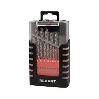 Набор сверл по металлу 1-10 мм (через 0,5 мм), 19 шт., Р6М5 REXANT | код 91-0635 | REXANT