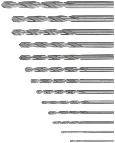 Набор сверл по металлу HSS, угол заточки 118град, пласт. кейс, 13 шт. (1.5-2.0-2.5-3-3.2-3.5-4-4.5-4.8-5-5.5-6-6.5мм) | код 35602М | FIT фото 2