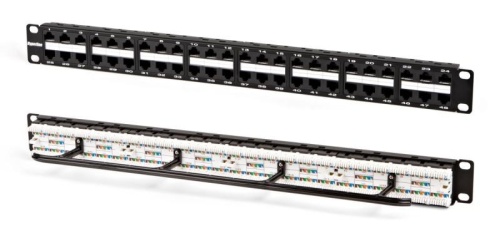Патч-панель 19дюйм 1U RJ45 кат.5e 48 портов Dual IDC PPHD-19-48-8P8C-C5e-110D высокой плотности | код 32809 | Hyperline