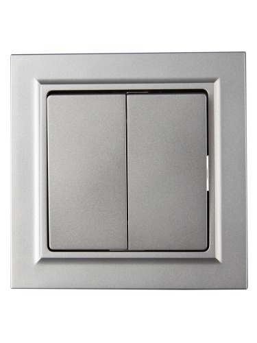 BRITE Выключ. 2-кл. 10А в сб. ВСР10-2-0-БрС сталь IEK | код BR-V20-0-10-K46-F | IEK фото 2