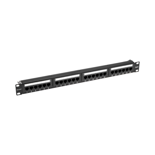 Панель коммутационная с кабельным органайзером 19, 1U, 24 порта, RJ-45, CAT 6, UTP REXANT PRO | код 02-0231 | REXANT