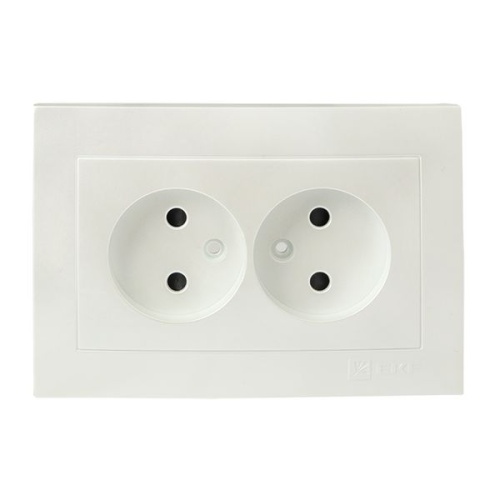 Валенсия лицевая панель розетка 2-местной б/з 10А жемчуг с защ, штор, PROxima | код ESR10-L-102-50 | EKF фото 3