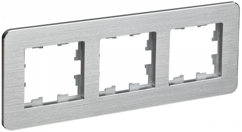 BRITE Рамка 3-мест. РУ-3-1-Бр металл алюм. RE AL IEK | код BR-M32-M-21-K47 | IEK