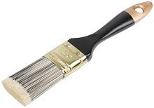 Кисть флейцевая "Стайл" искусственная черно-белая щетина деревянная ручка 1. 5дюйм (38мм) FIT 01184