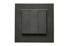 Выключатель 3-клав. 1 вход 3 выхода Karea LINE STAR дым. металлик Makel 86050091