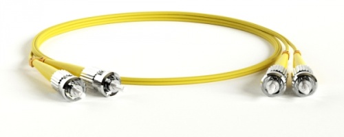 Патч-корд волоконно-оптический (шнур) SM 9/125 (OS2) ST/UPC-ST/UPC 2 мм duplex LSZH 15 м, Hyperline FC-D2-9-ST/UR-ST/UR-H-15M-LSZH-YL | код 245028 | Hyperline