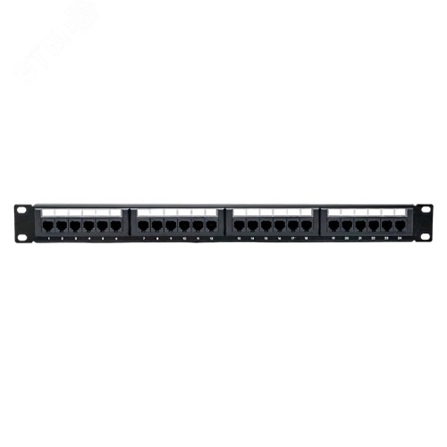 Патч-панель TERACOM PRO 19'' Cat.5E 1U неэкранированная UTP 24 порта RJ-45 Dual IDC | код TRP-PPNL-5EUTP-1U24 | EKF