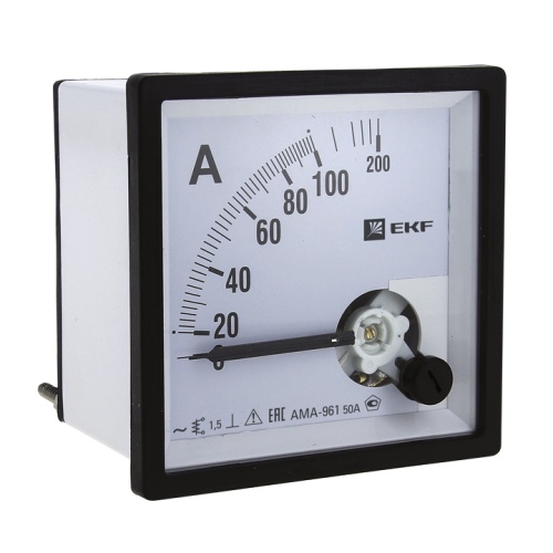 Амперметр AMA-961 аналоговый на панель (96х96) квадратный вырез 1000А трансф, подкл, | код ama-961-1000 | EKF