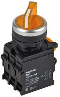 Переключатель с подсветкой на 2 положения 1NO+1NC жёлтый MASTER IEK | код MI-SW60-11XD-3-14-2-K05 | IEK