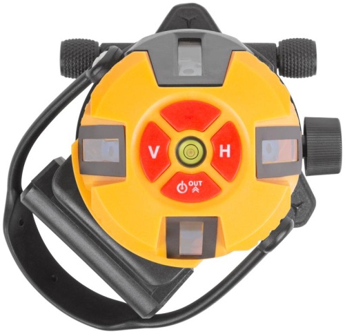 Уровень лазерный самоуспокаивающийся, зеленые лучи, горизонталь + 4 вертикали, диапазон 20 м, Li-Ion аккум., 2 уровня яркости, без треноги, коробка | код 18635 | FIT фото 7