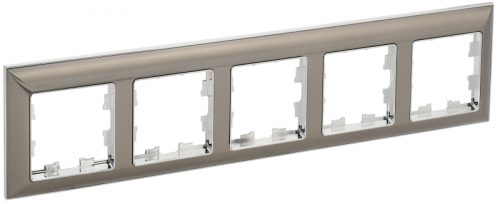 BRITE Рамка 5-мест. РУ-5-Бр хром/никель IEK | код BR-M52-12-4-K23 | IEK
