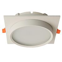 Светильник ДВО-25w GX70 без лампы квадратный белый IP44 | код 51107 | Feron