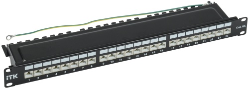 ITK 1U патч-панель кат.6A STP 24 порта экранированная (Dual IDC) | код PP24-1UC6AS-D05 | IEK