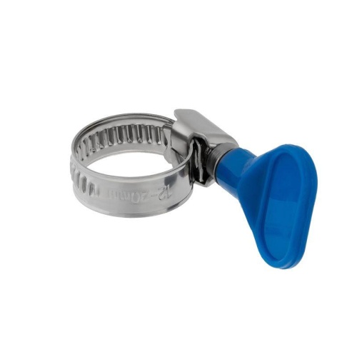 Хомут червячный 12-20/9-0.7 мм. с ключом. нержавеющая сталь W2 | код 07-0712-1 | REXANT