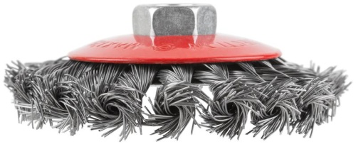 Корщетка-колесо с наклоном, гайка М14, стальная витая проволока 100 мм | код 39033 | FIT фото 5