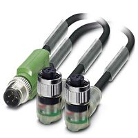 Кабель для датчика / исполнительного элемента SAC-3P-M12Y/2X3,0-PUR/M12FR2LB | код 1669068 | PHOENIX CONTACT