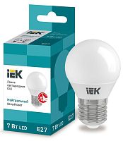 Лампа светодиодная ECO G45 шар 7Вт 230В 4000К E27 | код. LLE-G45-7-230-40-E27 | IEK