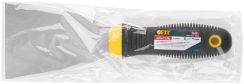 Шпатель нерж.сталь прорезин.ручка 3дюйм (75мм) черн.-желт. FIT 06685 фото 3