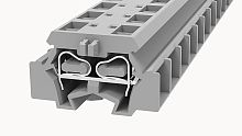 WS2.5T-DB-01P-11-00Z(H) Клеммный блок (клеммник) мини проходной пружин. (двойн. кабель-ввод) , модульный (с проуш. крепл.), выс. 18.0 мм/глуб. 28.0 мм, сеч. пров. 28-14AWG/ до 2.5 кв.мм, до 300В/15А, серый изол., шир. 10.0 мм | код 11030000197 (0) Б