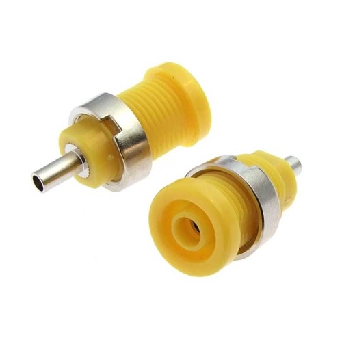 Гнездо RUICHI Z014 4 мм panel jack желтый, на панель под пайку | код 106935 | Ruichi