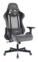 Кресло игровое Zombie VIKING 7 KNIGHT Fabric серый Loft ромбик ткань/эко.кожа с подголов. крестов. металл | код 1430469 | ZOMBIE