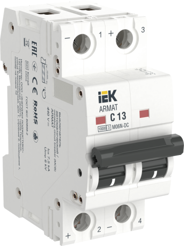 ARMAT Авт. выкл. M06N-DC 2P C 13А IEK | код AR-M06N-2-C013DC | IEK