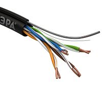 Кабель витая пара U/UTP 4х2х24 AWG Cat5e CU PE+ТРОС OUTDOOR (уп.305м) | код Б0044432 | Эра