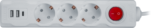 Удлинитель 3х1.8м с заземл. 16А IP20 61 455 NPE-USB01-03-180-ESC-3х1 2хUSB 2.1А 3х1 с выкл. Navigator 61455 фото 2