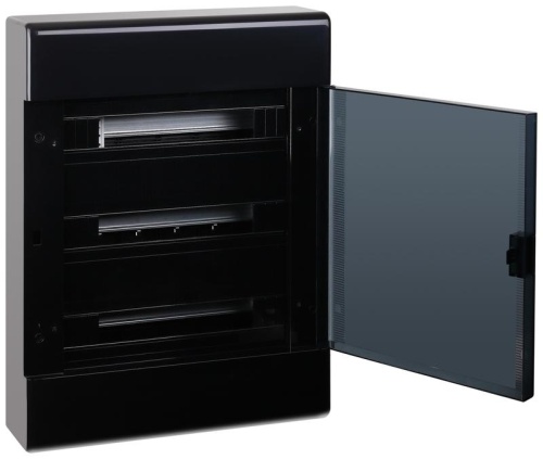 Щит распределительный навесной на 54 модуля с дверцей черный IP41 (ЩРн-П-54) | код 68054Ч | Ruvinil