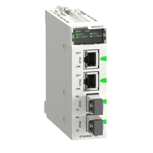 Оптоволоконный повторитель SM/LC, лак | код BMXNRP0201C | SCHNEIDER ELECTRIC