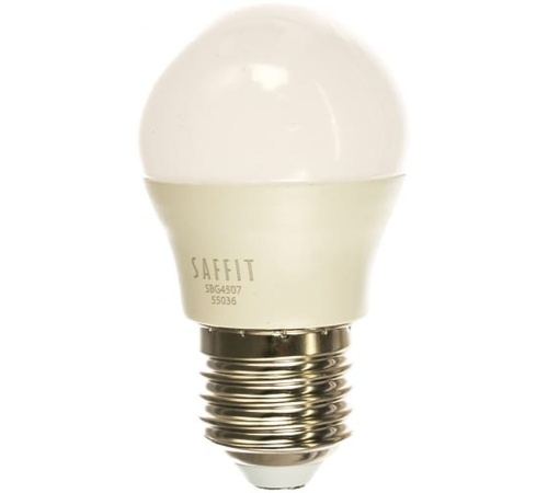 Лампа светодиодная LED 7вт Е27 теплый матовый шар (SBG4507) | код 55036 | SAFFIT