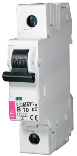 Автоматический выключатель ETIMAT 10 DC 1p В 10A (6 kA) | код 002127714 | ETI