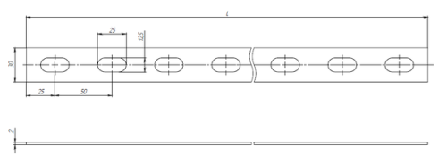 Полоса перфорированная ПП30 2000 мм К202 (2 мм) | код pp302000-2 | EKF фото 3