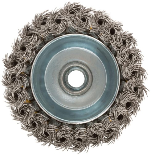 Кордщетка-чашка гайка М14 витая проволока нержавеющая сталь 100 мм | код 38848 | FIT