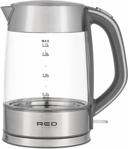 Чайник электрический Red Solution RK-G138 1.7л. 2200Вт серый корпус: стекло | код 1968501 | RED SOLUTION
