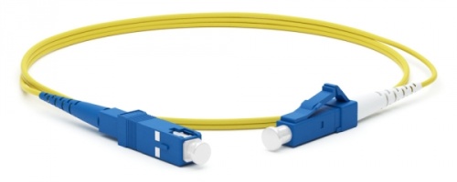 Патч-корд волоконно-оптический (шнур) SM 9/125 (OS2) LC/UPC-SC/UPC 2 мм simplex LSZH 2 м, Hyperline FC-S2-9-LC/UR-SC/UR-H-2M-LSZH-YL | код 240121 | Hyperline