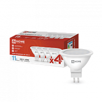Лампа сд LED-JCDR-VC 4PACK 11Вт GU5.3 6500К 990Лм IN HOME | код 4690612047959 | IN HOME