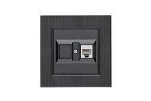 Розетка компьютерная CAT 5+гнездо Karea LINE STAR дым. металлик Makel 86050035