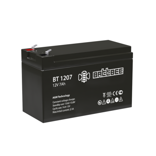 Аккумуляторная батарея BT 1207 Напряжение 12 В, Емкость 7 Ач | код 4614060010008 | Battbee
