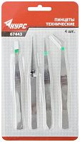 Пинцеты набор 4 шт | код 67443 | FIT