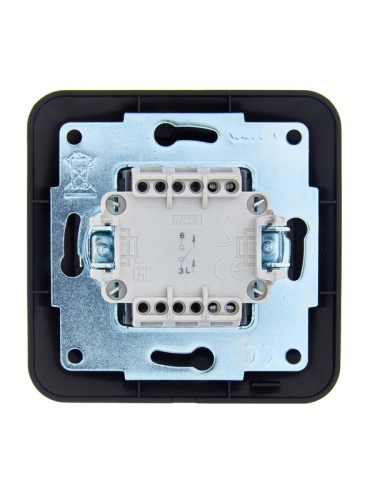 Выключатель 1-кл. 1п СП ASTI 10А IP20 в сборе черн. бархат LEZARD 7081-4242-100 фото 2