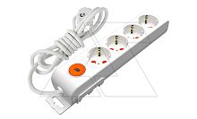 Ri-tech - Удлинитель 4x2P+E, нем. ст., со шторками, выключатель, кабель 3x1,5мм?, 5м, белый | код 001-175-424002-05-00 | Mutlusan
