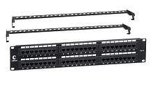 Cabeus PL-48-Cat.6-Dual IDC Патч-панель 19 (2U), 48 портов RJ-45, категория 6, Dual IDC, с задним кабельным организатором | код 7447c | Cabeus
