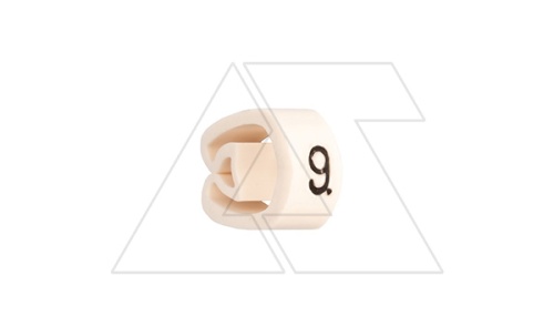 Маркер кольцевой RMS-01 59549-9, D кабеля 1,3-3mm, 0,35-1mm2, символ 9, PVC, белый (упак. 1000шт.) | код 4368030 | Cembre