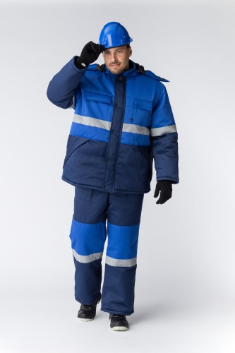 Костюм зимний Профи-Норд (ткань Смесовая,250) полукомбинезон, темно-синий васильковый, 56-58 182-188 | код 87468915 | Факел
