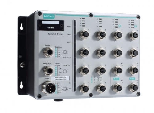 Коммутатор TN-5916-WV-T Industrial NAT Router with 16 10/100BaseT(X) ports, 4 of 10/100BaseT(X) ports with Relay bypass function, WV power Input, Comf | код 00-06103538 | MOXA