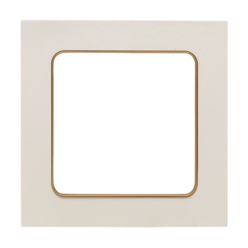 Стокгольм Рамка 1-местная белая с линией цвета шампань PROxima | код EYM-G-302-10 | EKF фото 2