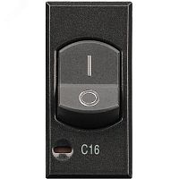 Axolute Выключатель 2п термомагнитный с индикатором защиты 1 полюса 16А 3000А 127/230В~ антрацит | код HS4301/16 | Legrand